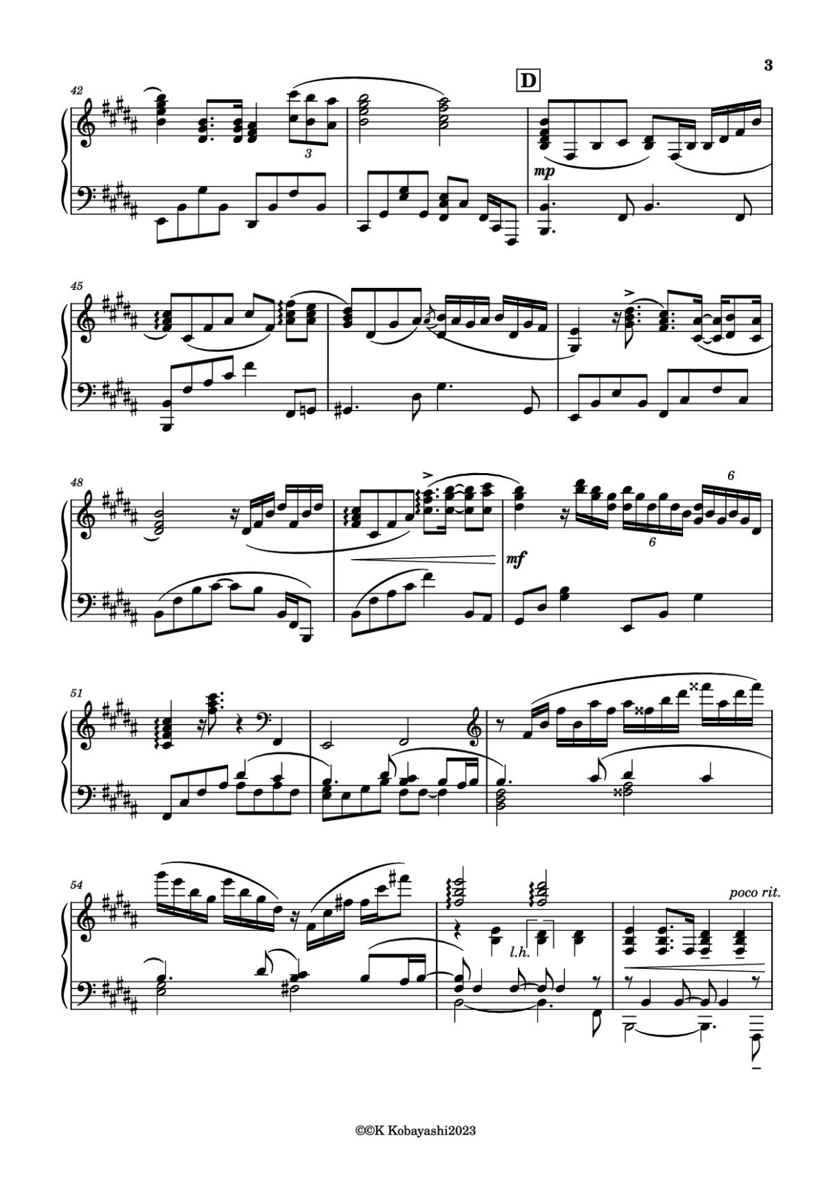 Page 3 of the piano sheet music PDF Piano – Endless Rain Piano by Composer:YOSHIKI