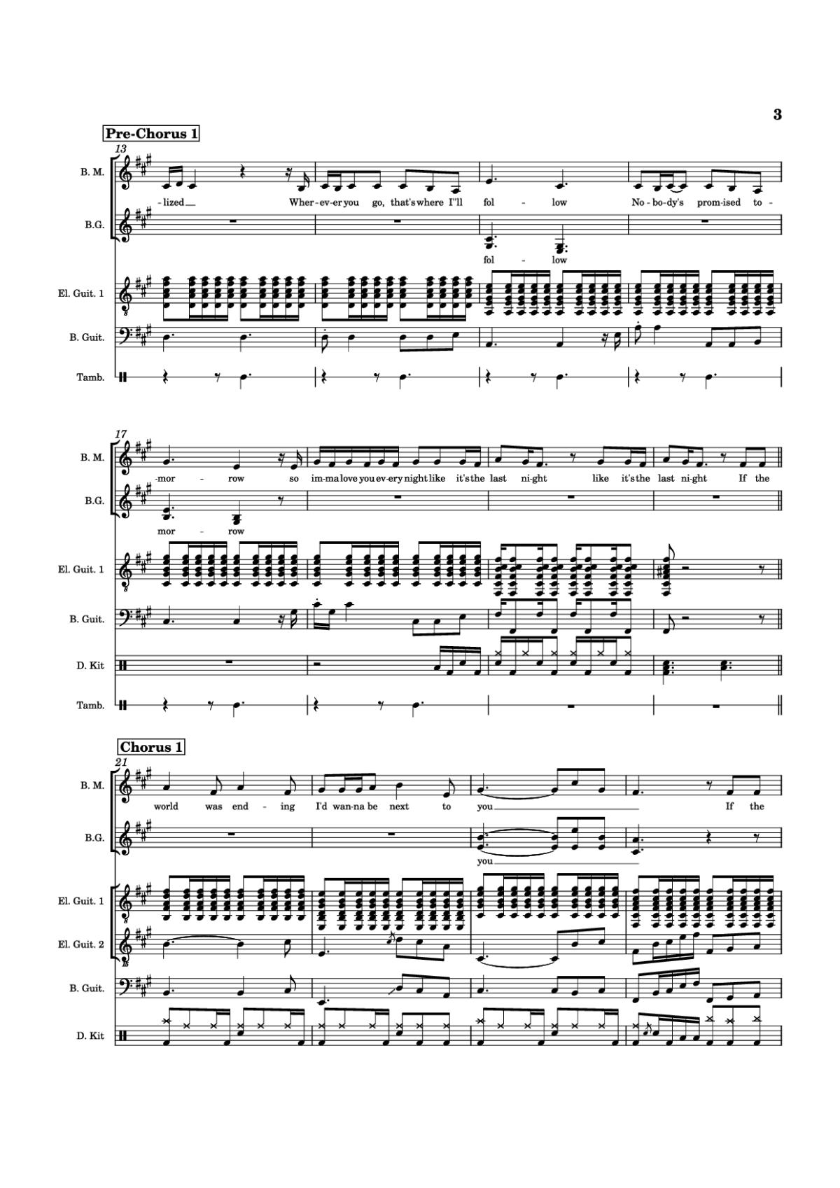 Page 3 of the piano sheet music PDF Piano Guitar Tab – Die With A Smile Piano by Arr. Keilani Bolhuis
