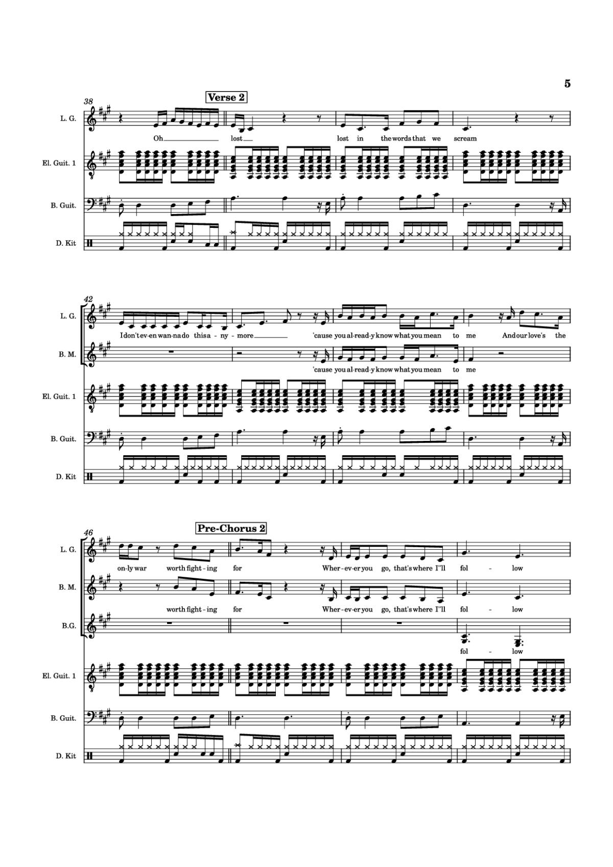 Page 5 of the piano sheet music PDF Piano Guitar Tab – Die With A Smile Piano by Arr. Keilani Bolhuis