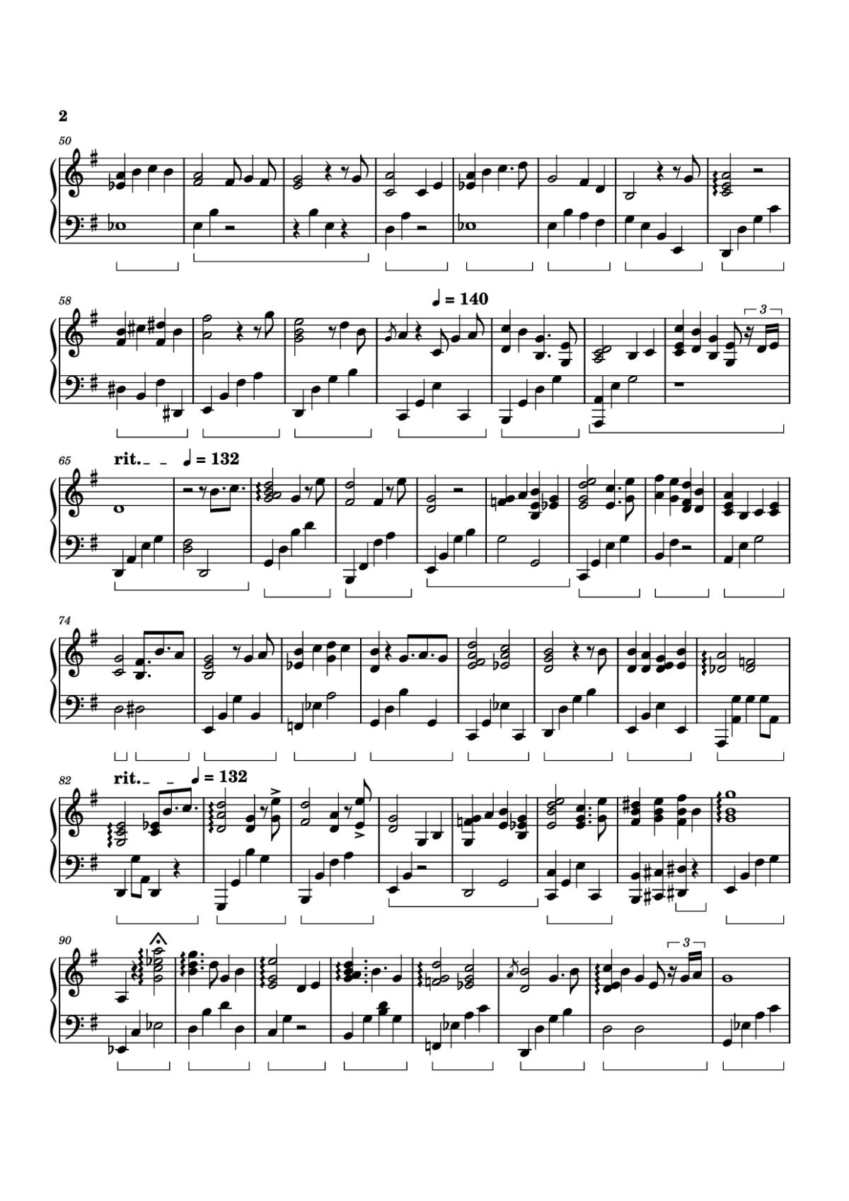 Page 2 of the piano sheet music PDF Piano – Forgotten Saga Piano by Izumi Hirotaka