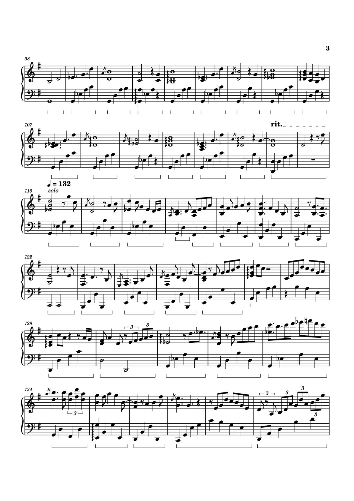 Page 3 of the piano sheet music PDF Piano – Forgotten Saga Piano by Izumi Hirotaka