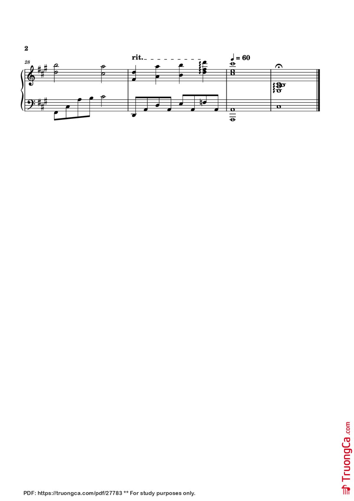 Page 2 of the piano sheet music PDF Piano – Memories Piano by Kyle Patrick Naval