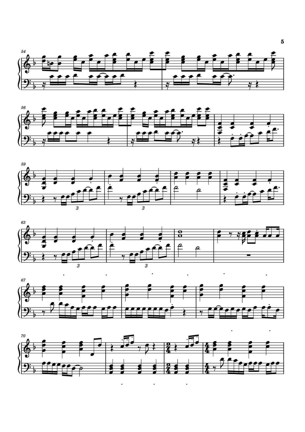 Page 5 of the piano sheet music PDF Piano – Another Man