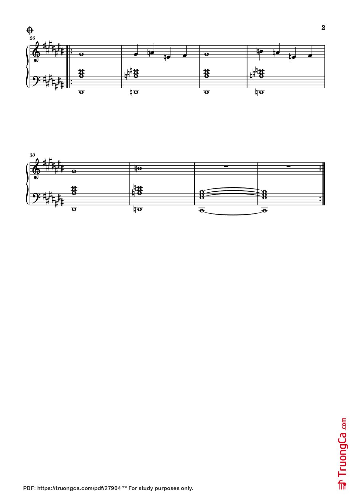 Page 2 of the piano sheet music PDF Piano – Congratulations Piano by Undefined