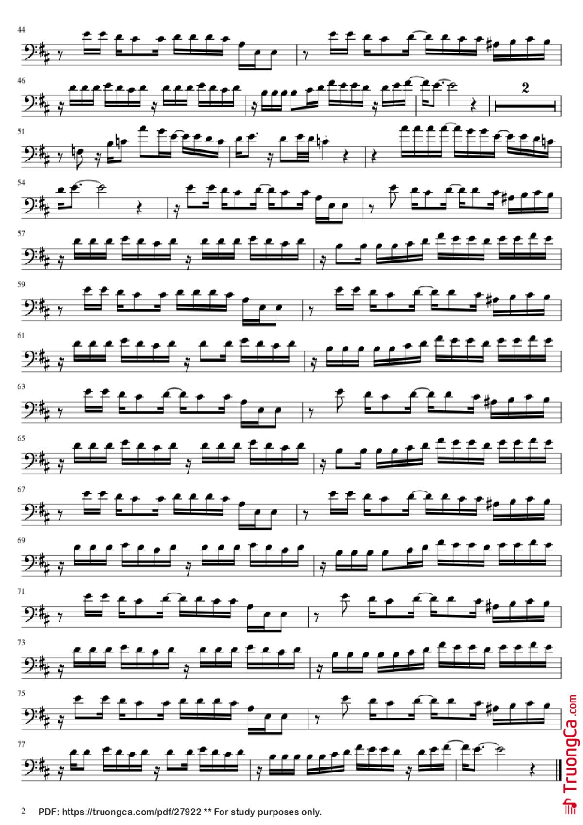 Page 2 of the piano sheet music PDF Piano – One More Time, One More Chance Piano by Undefined