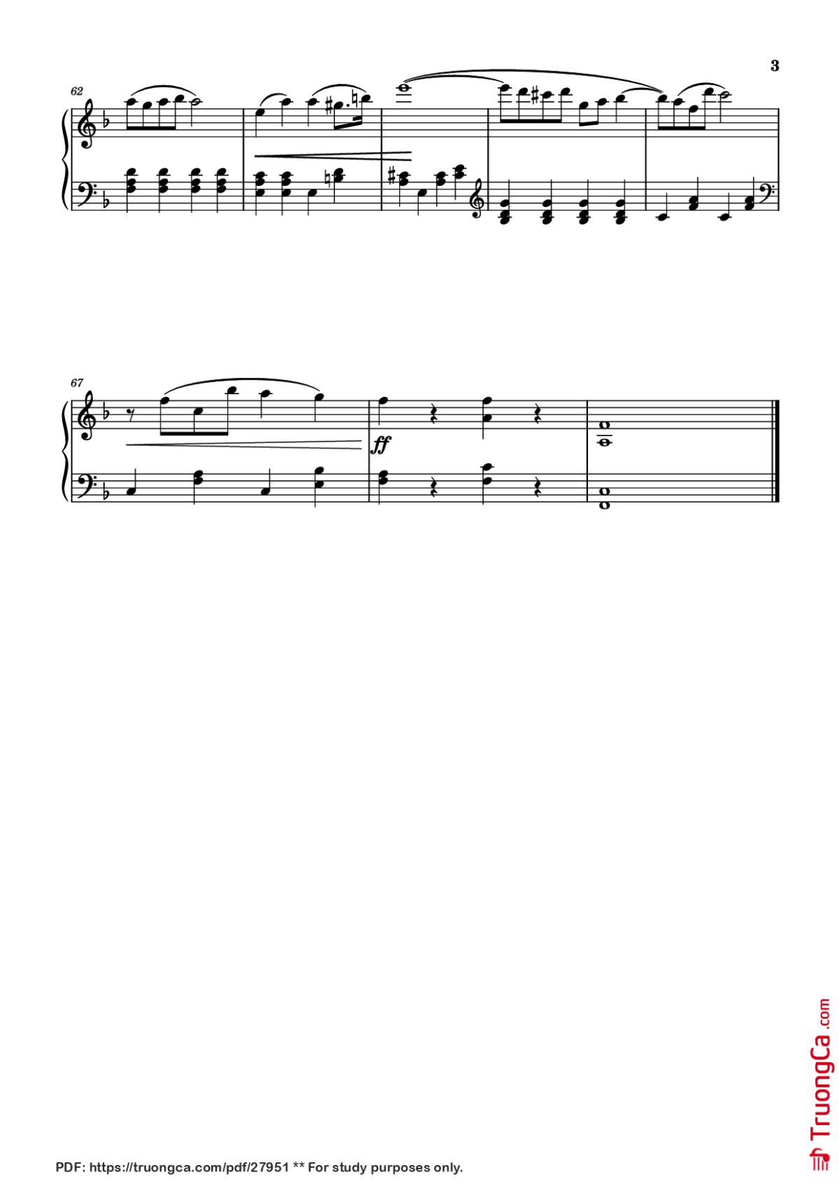 Page 3 of the piano sheet music PDF Piano – Song Of The Toreador Piano by George Bizet