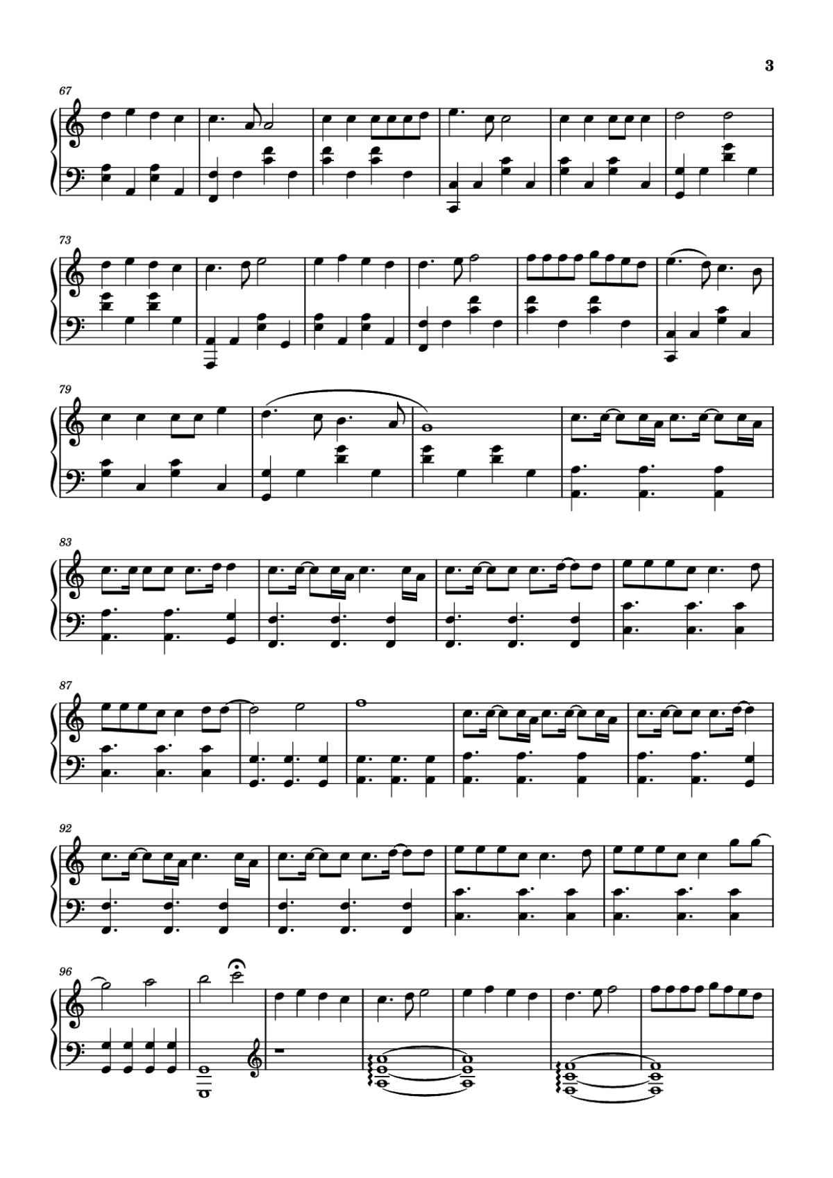 Page 3 of the piano sheet music PDF Piano – Mất kết nối Piano by Dương Domic