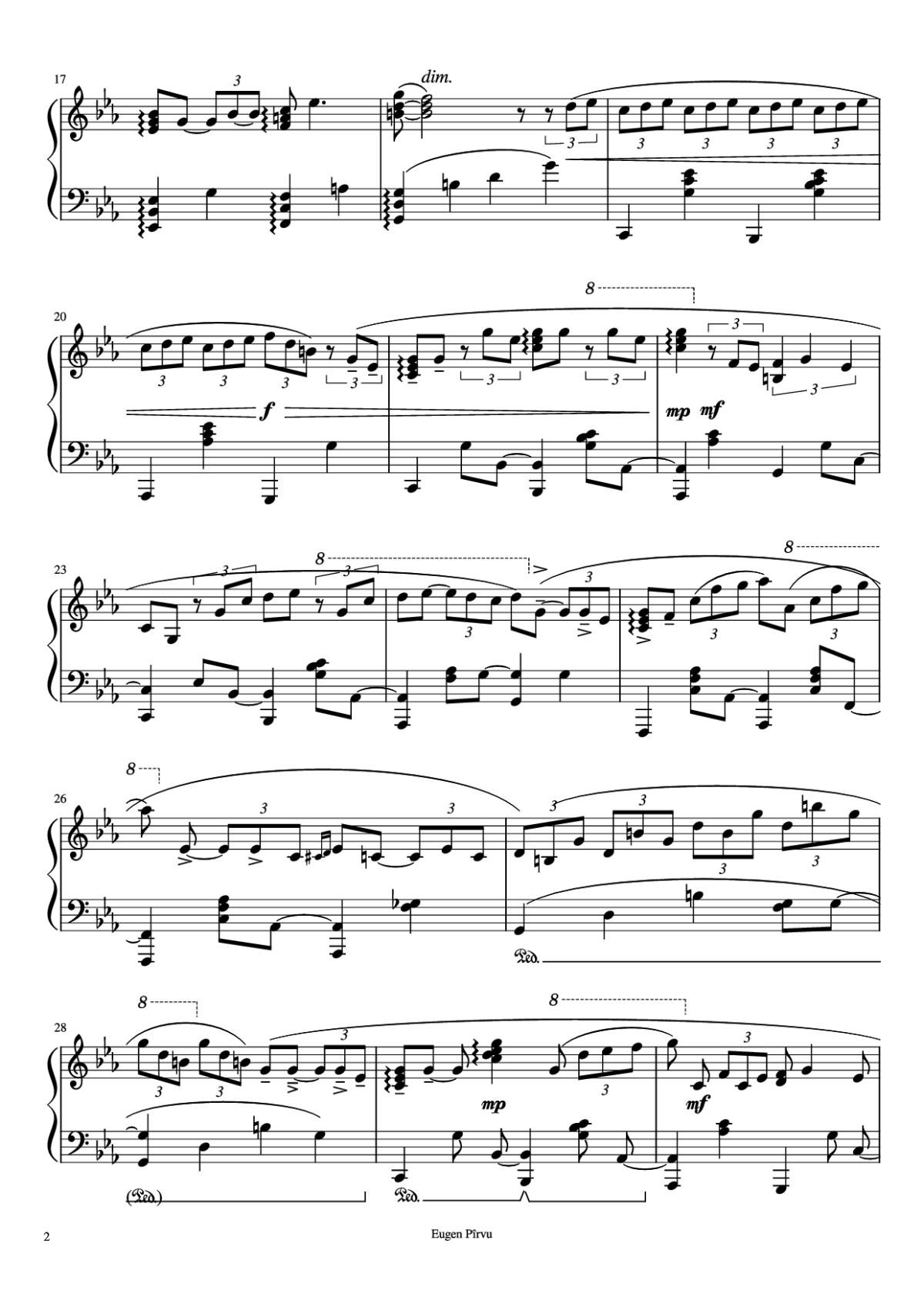 Page 2 of the piano sheet music PDF Piano – Summertime Piano by George Gershwin