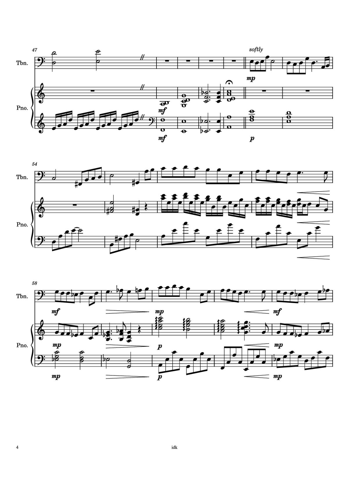 Page 4 of the piano sheet music PDF Piano – One Summer