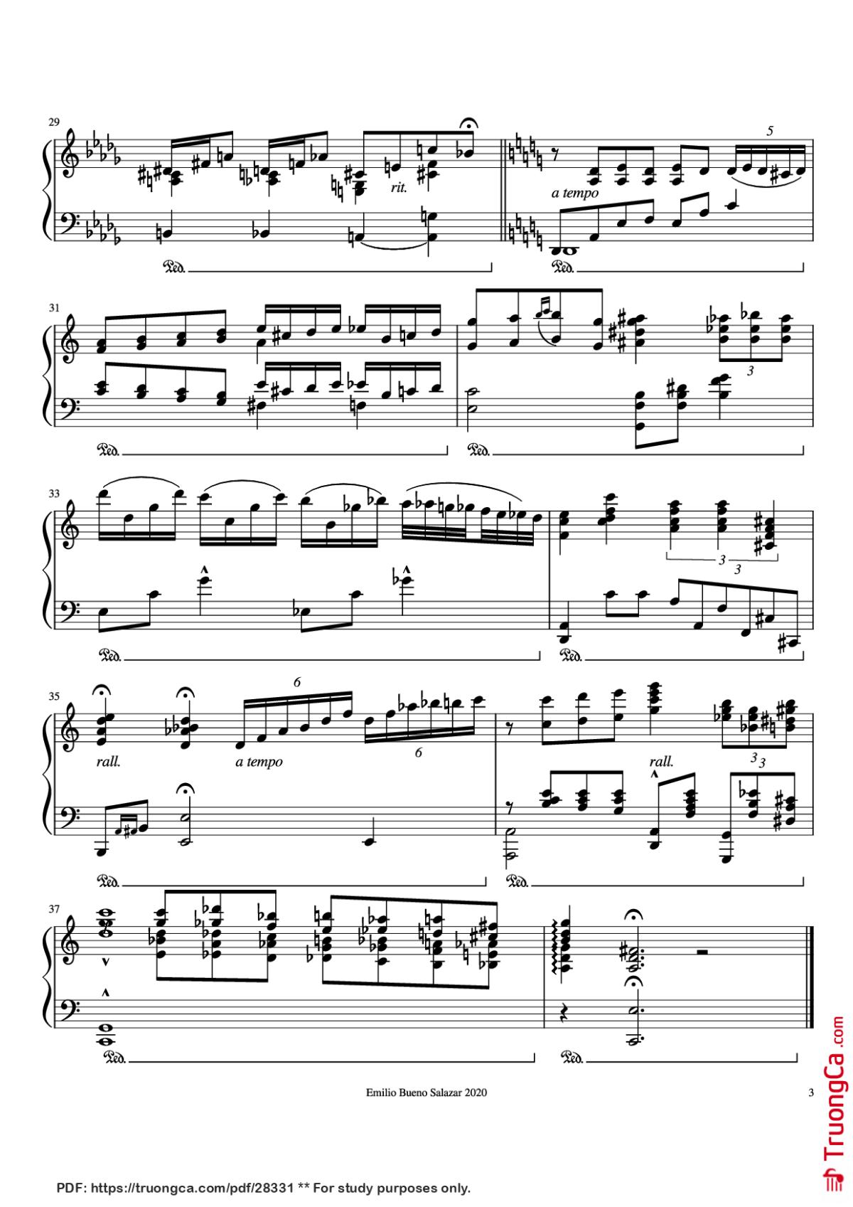 Page 3 of the piano sheet music PDF Piano – Body and Soul Piano by Johnny Green