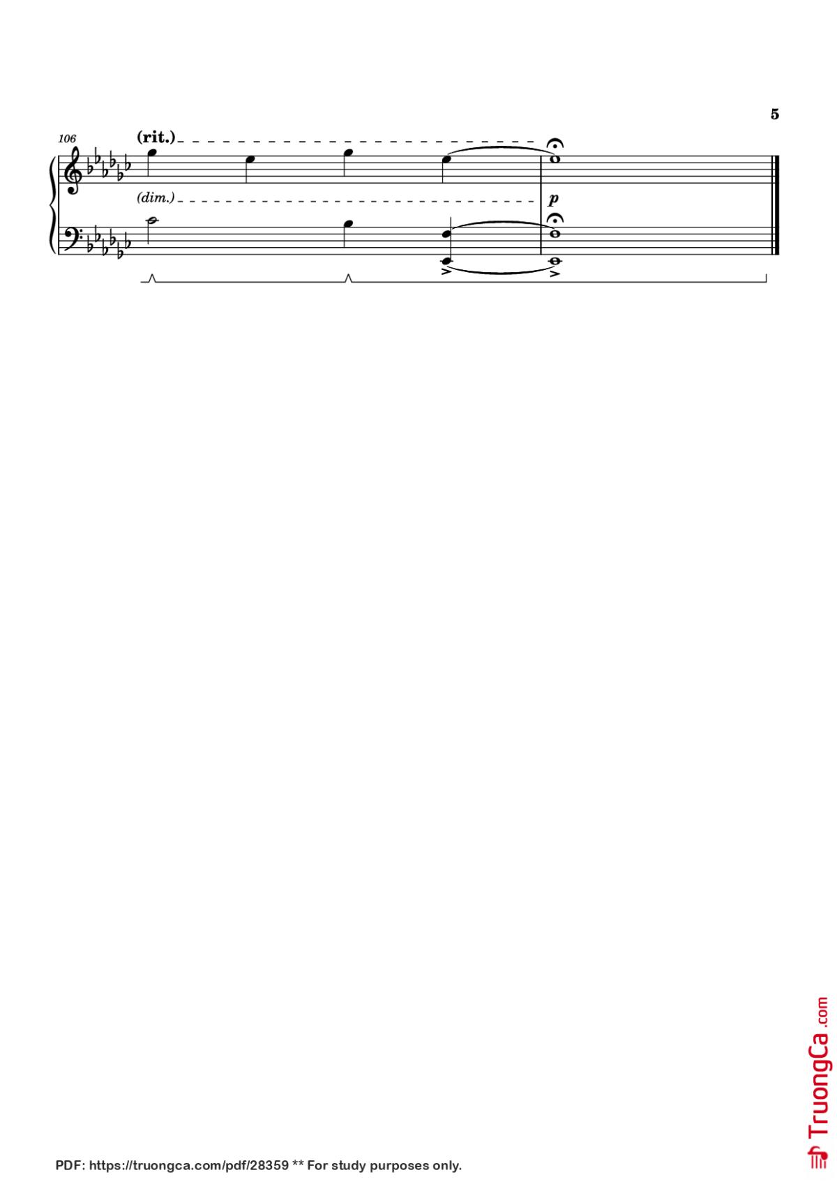 Page 5 of the piano sheet music PDF Piano – Black Sorrow Piano by STUDIO LICO, 최용수