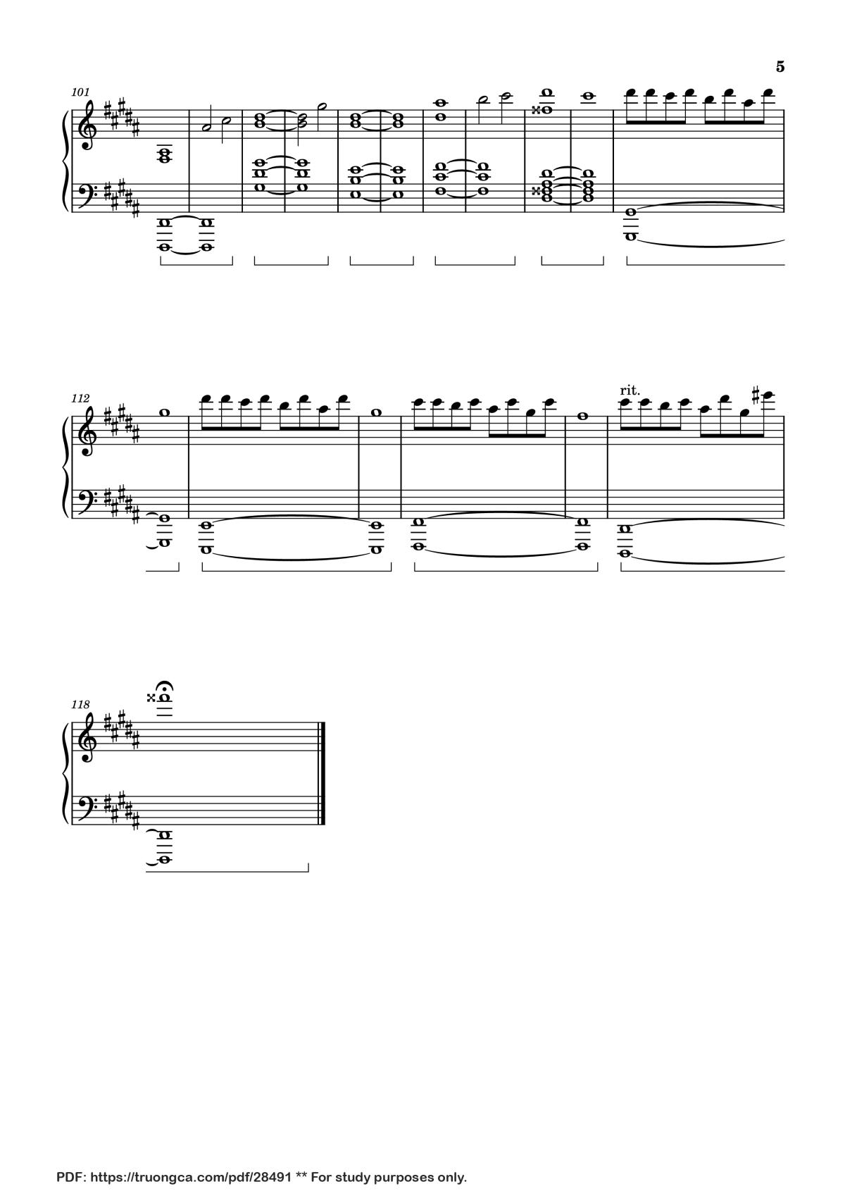 Page 5 of the piano sheet music PDF Piano – VIRGO The Perfectionist Piano by Arr.: Dave