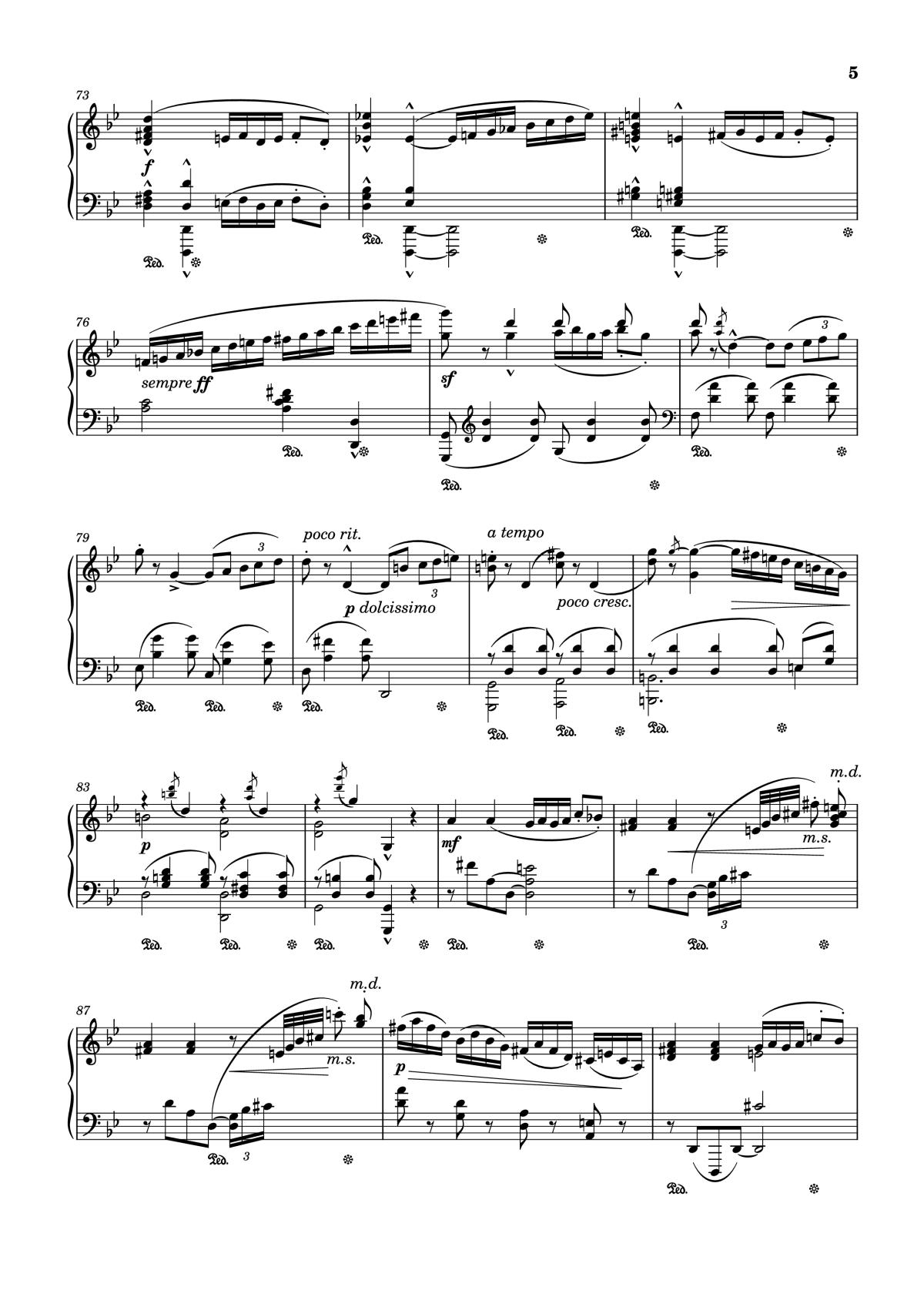Page 5 of the piano sheet music PDF Piano – Arabesque No. 1 in G Minor Piano by Cécile Chaminade