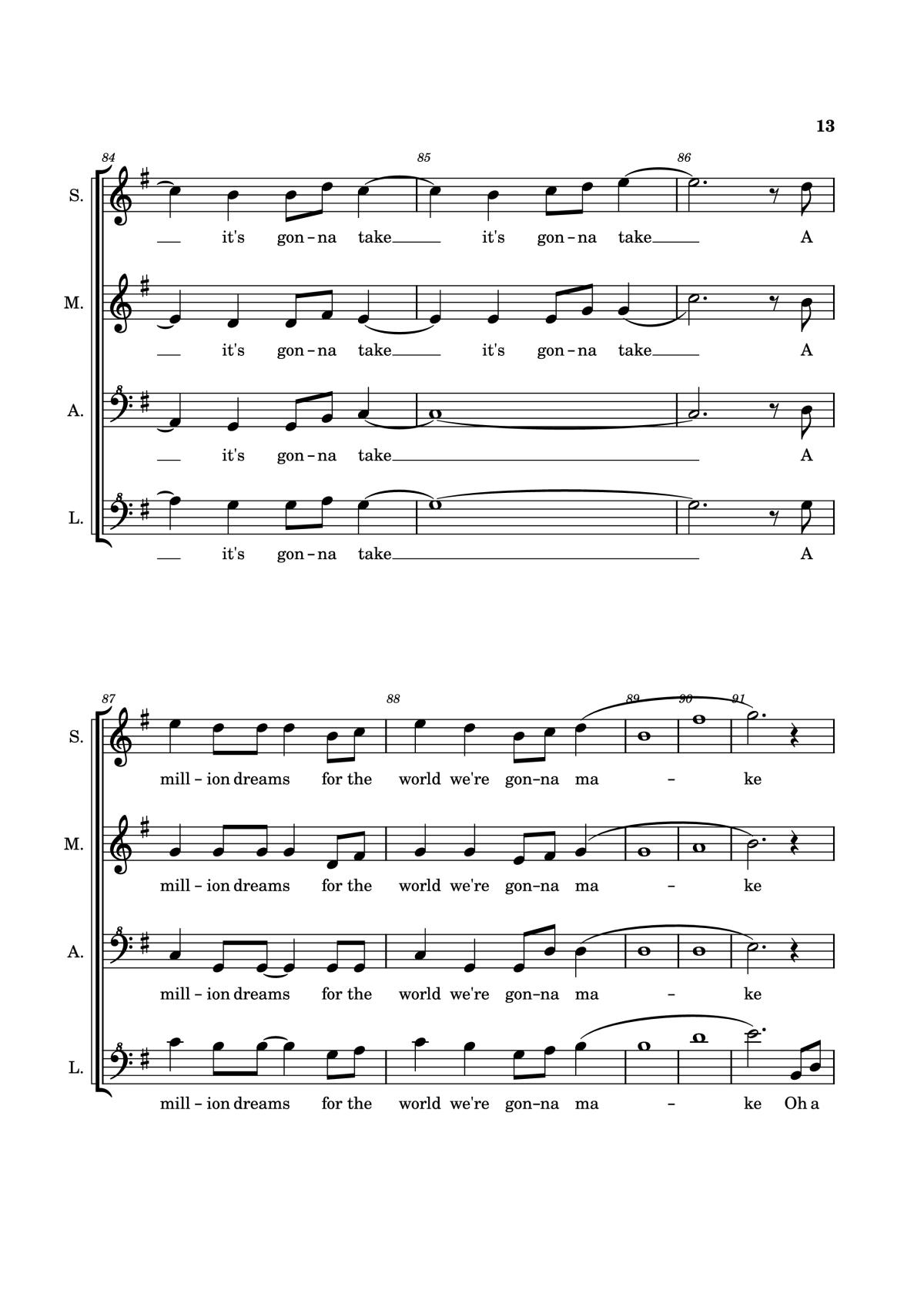 Page 13 of the piano sheet music PDF Piano – A Million Dreams Piano by EaTeN4l1v3