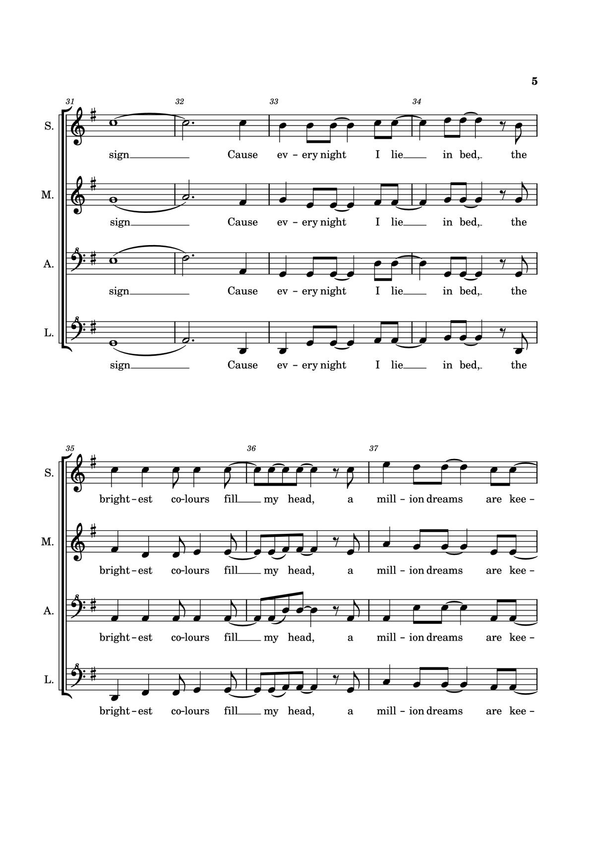 Page 5 of the piano sheet music PDF Piano – A Million Dreams Piano by EaTeN4l1v3