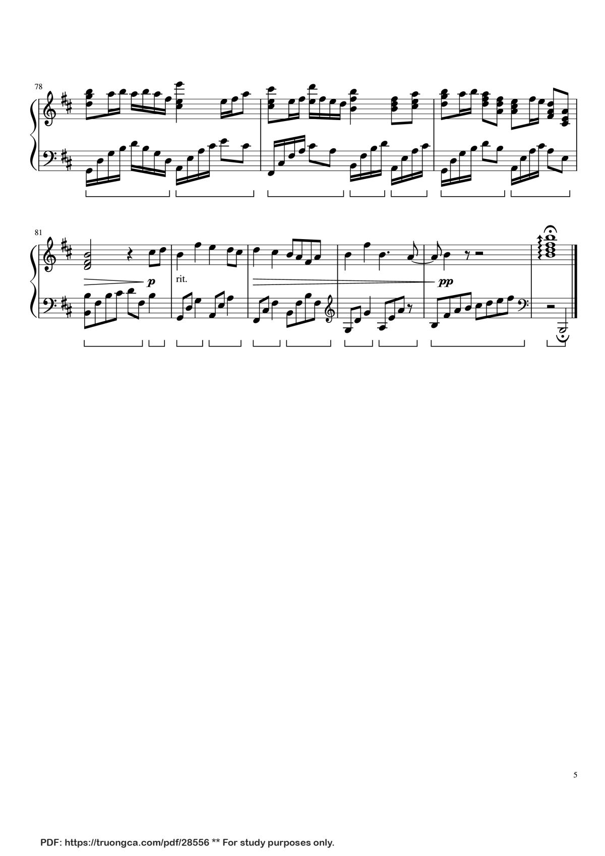 Page 5 of the piano sheet music PDF Piano – Windy Hill Piano by 羽肿