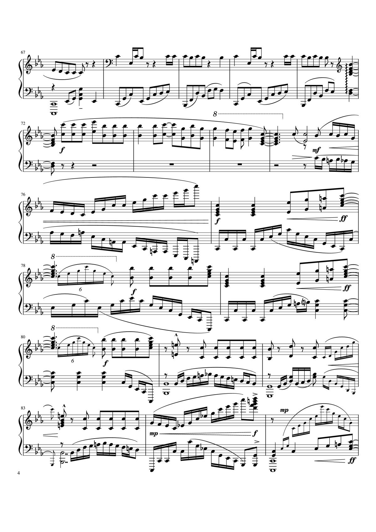 Page 4 of the piano sheet music PDF Piano – Bang Bang Piano by Ariana Grande