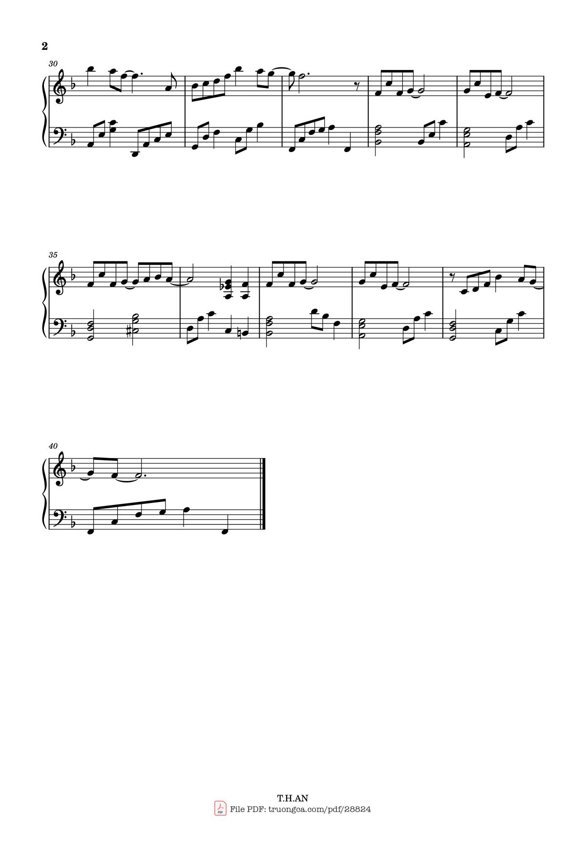 Page 2 of the piano sheet music PDF Piano – Có Hẹn Với Thanh Xuân Piano by MONSTAR