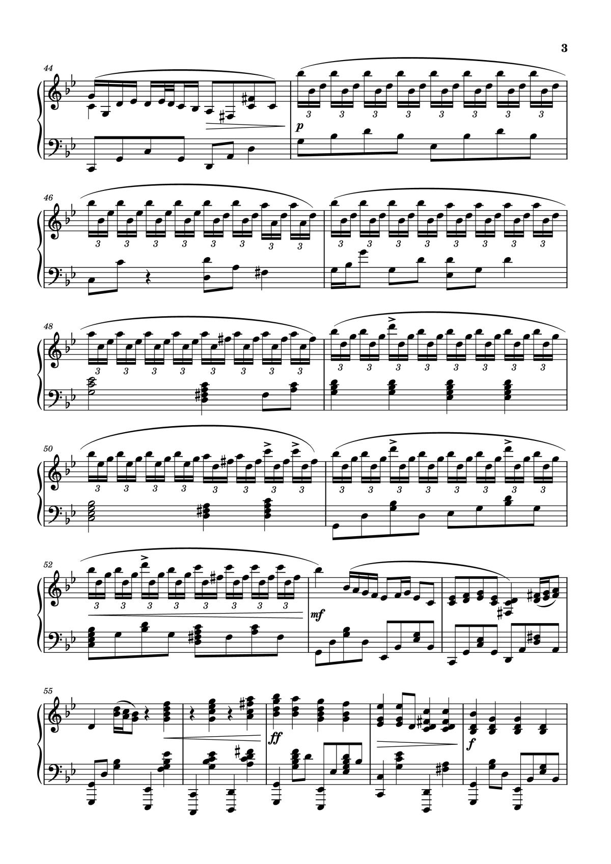 Page 3 of the piano sheet music PDF Piano – Old Lumière - Révérence Piano by Lorien Testard