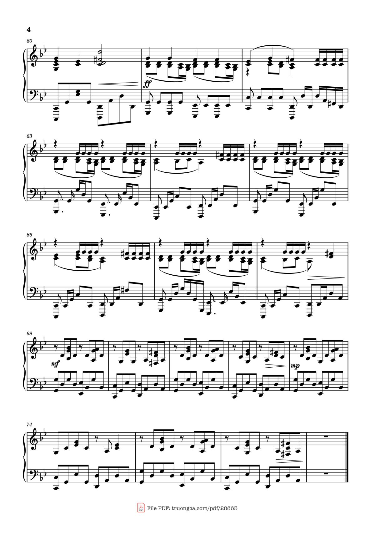 Page 4 of the piano sheet music PDF Piano – Old Lumière - Révérence Piano by Lorien Testard