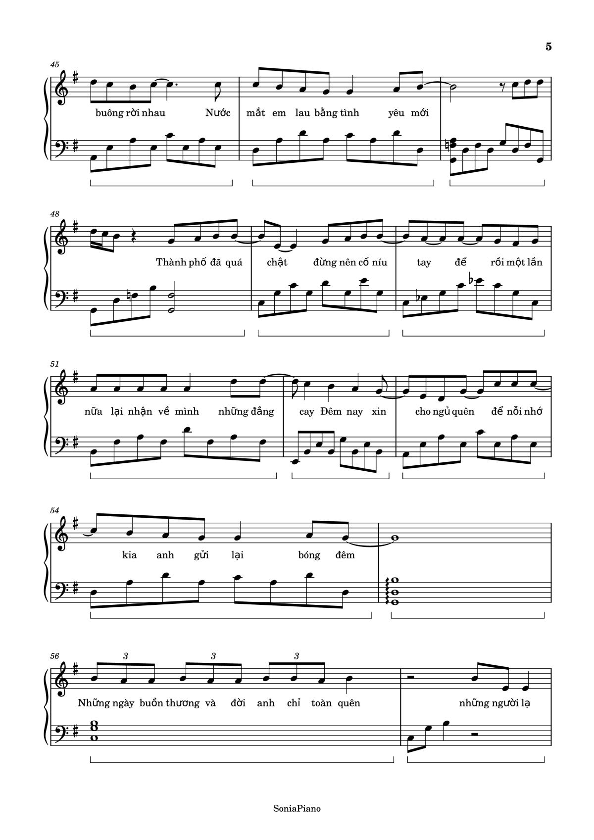 Page 5 of the piano sheet music PDF – Nước Mắt Em Lau Bằng Tình Yêu Mới Piano by Da Lab
