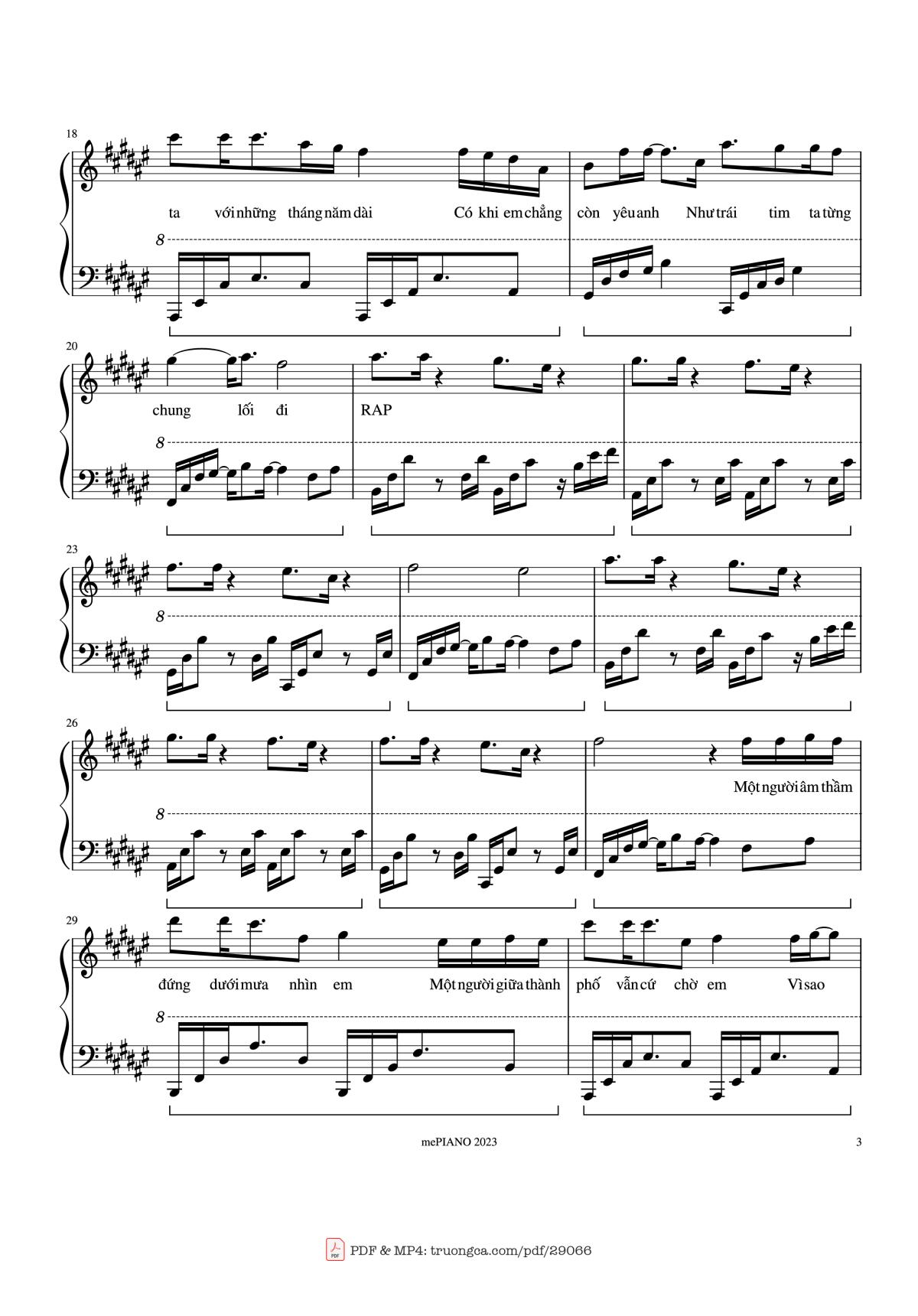 Page 3 of the piano sheet music PDF Piano – 3107 - Id 072019 Piano by W/n