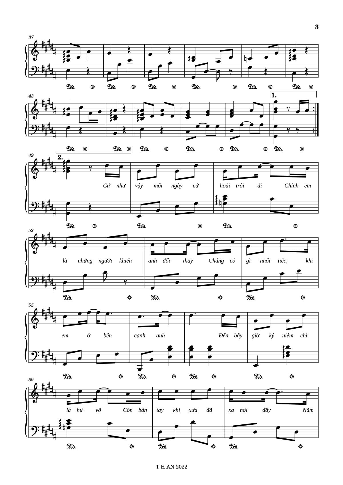 Page 3 of the piano sheet music PDF Piano – 3107-4 W/n ft Erik, Nâu Piano by W/n x Erik ft Nâu