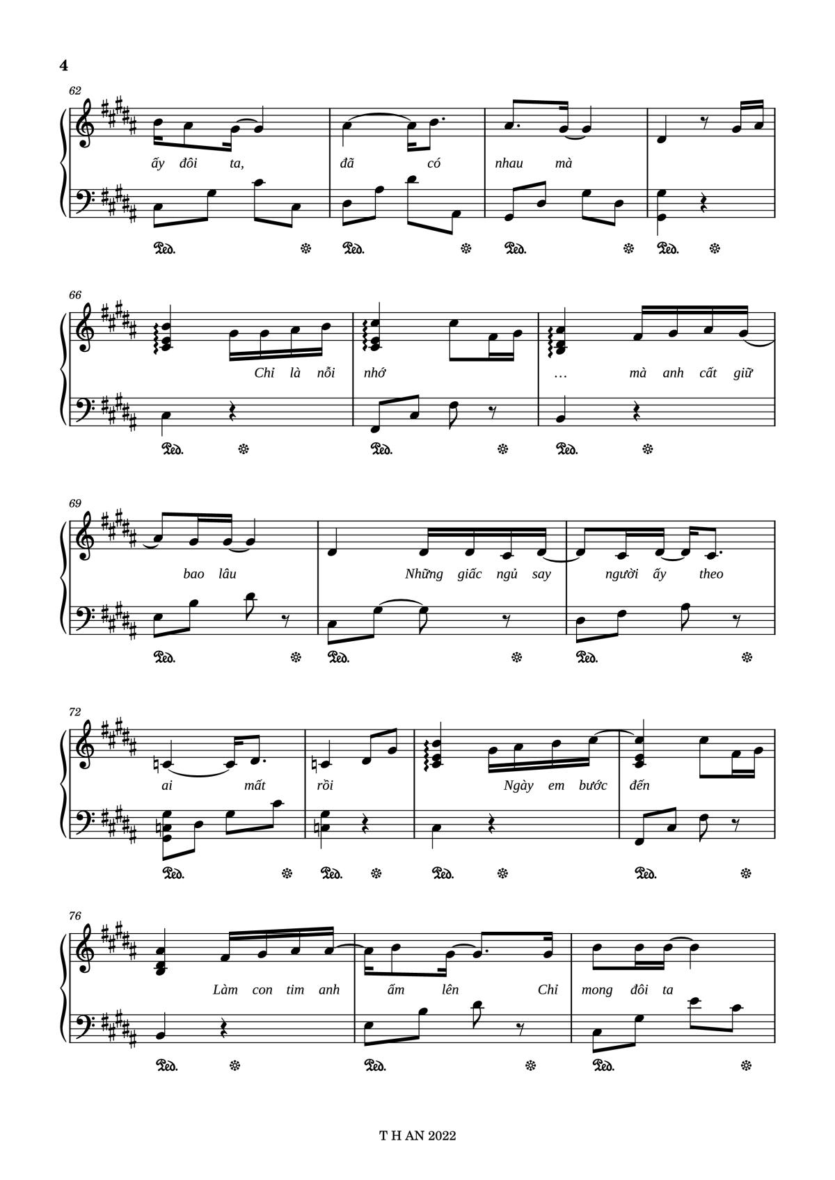 Page 4 of the piano sheet music PDF Piano – 3107-4 W/n ft Erik, Nâu Piano by W/n x Erik ft Nâu