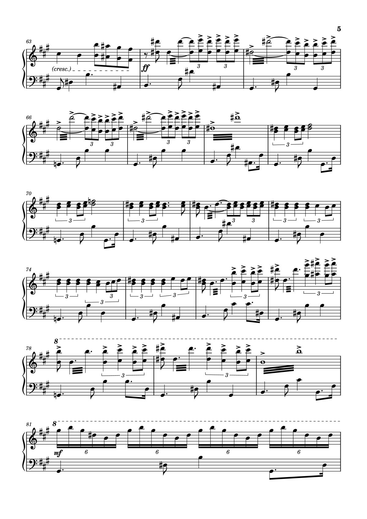 Page 5 of the piano sheet music PDF Piano – Lady Grinning Soul Piano by Words & Music by David Bowie