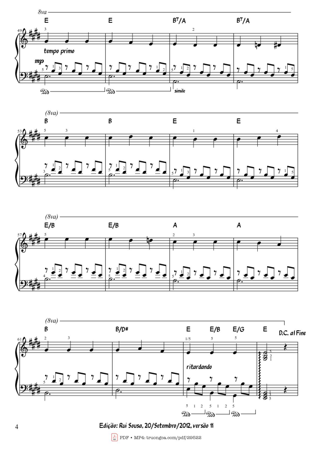 Page 4 of the piano sheet music PDF Piano – Spanish Romance Piano by Spanish Romance