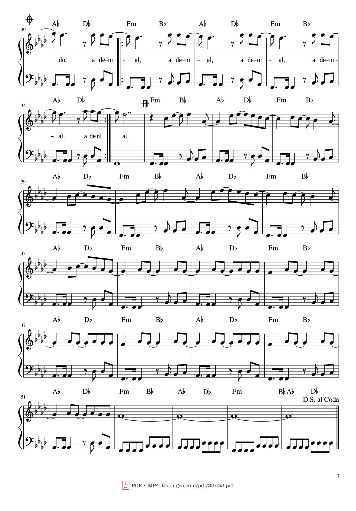 Page 3 of the piano sheet music PDF Piano – Smells Like Teen Spirit Piano by Nirvana