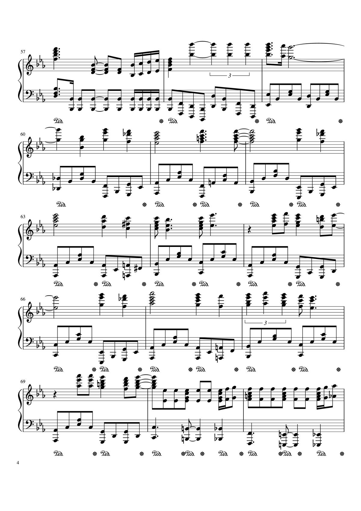 Page 4 of the piano sheet music PDF – BRIDGE OVER TROUBLED WATER Piano by Written by Paul Simon
