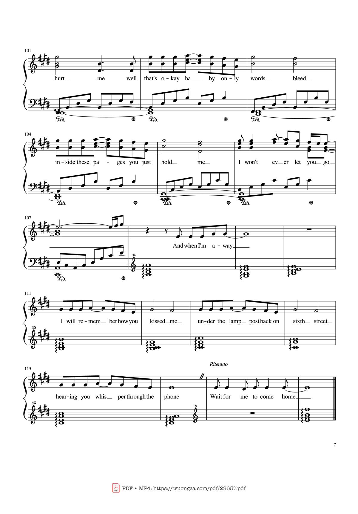 Page 7 of the piano sheet music PDF – Photograph Ed Sheeran Piano Solo by Ed Sheeran