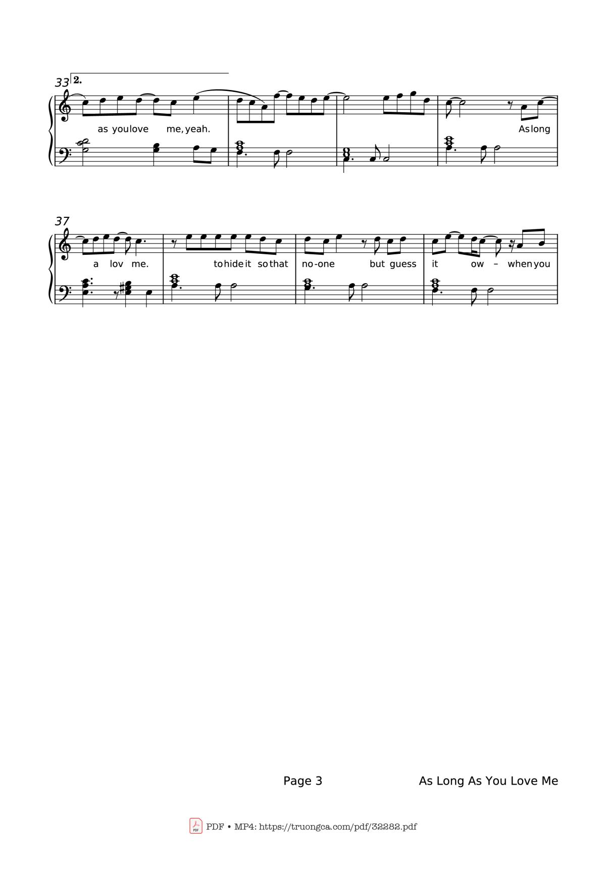 Page 3 of the piano sheet music PDF Piano – As Long As You Love Me Piano by Backstreet Boys