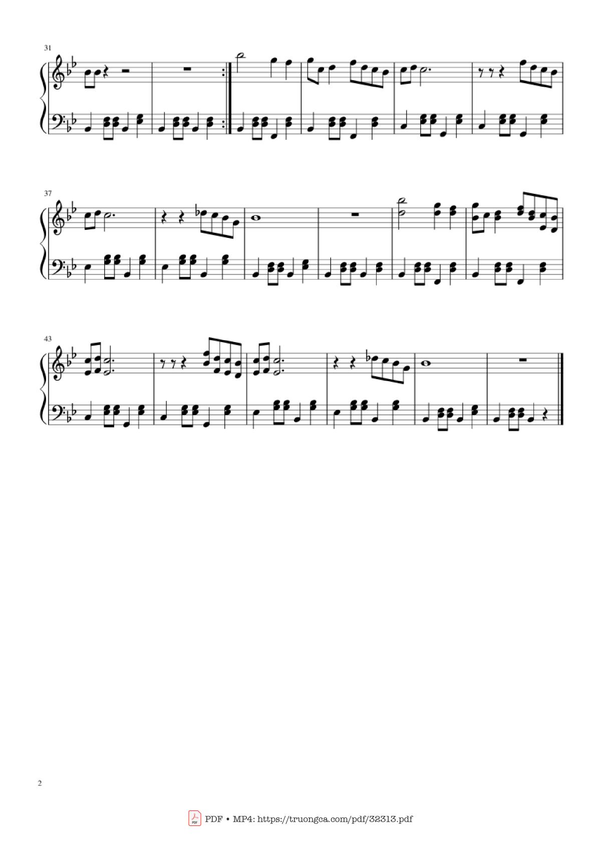 Page 2 of the piano sheet music PDF Piano – Don