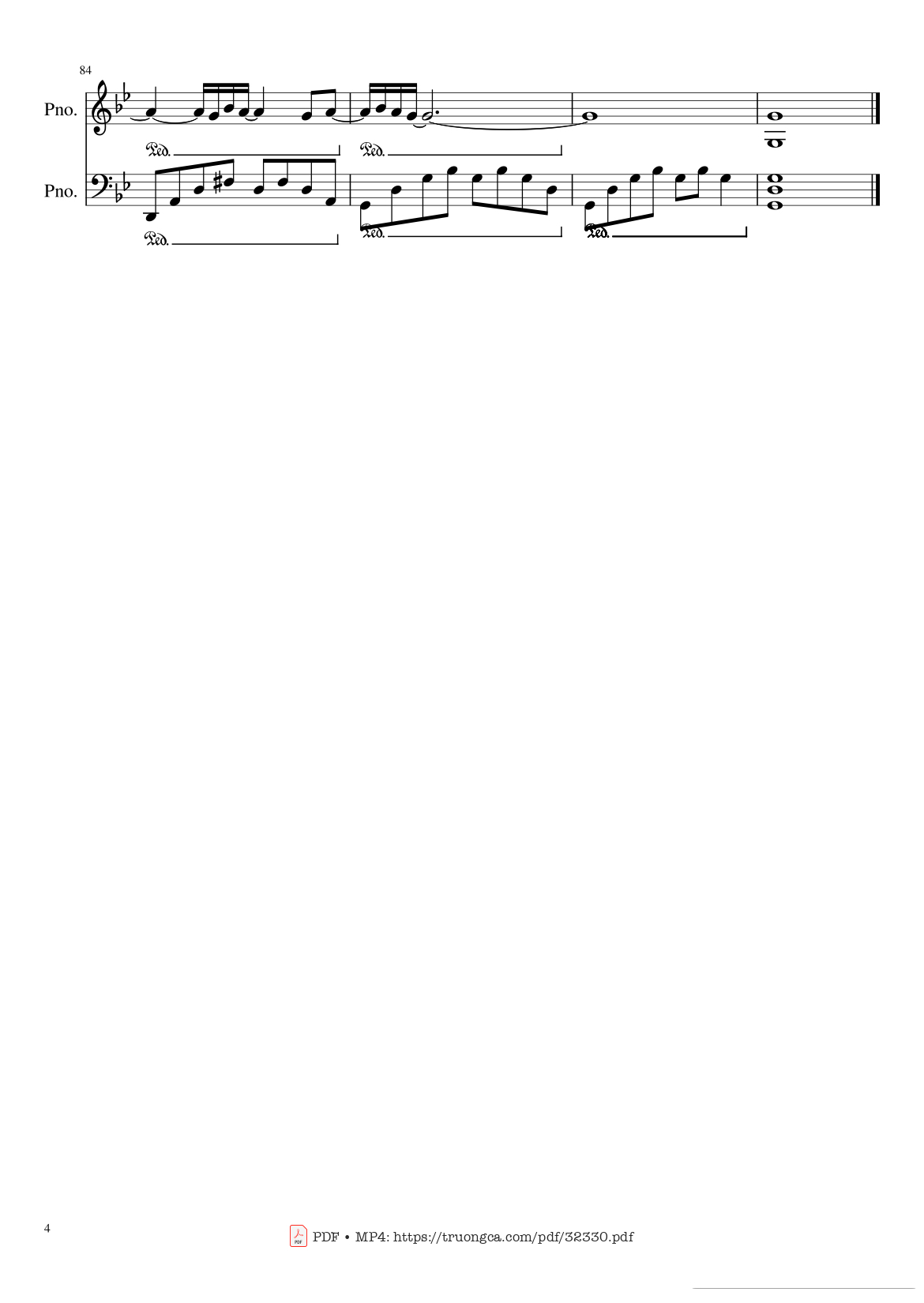Page 4 of the piano sheet music PDF – It