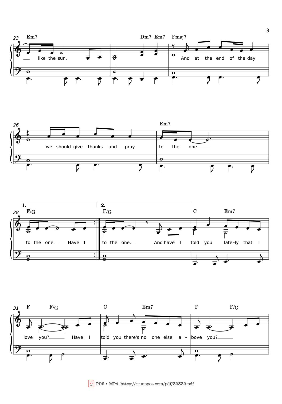 Page 3 of the piano sheet music PDF Piano – Have I told you lately Piano by VAN MORRISON
