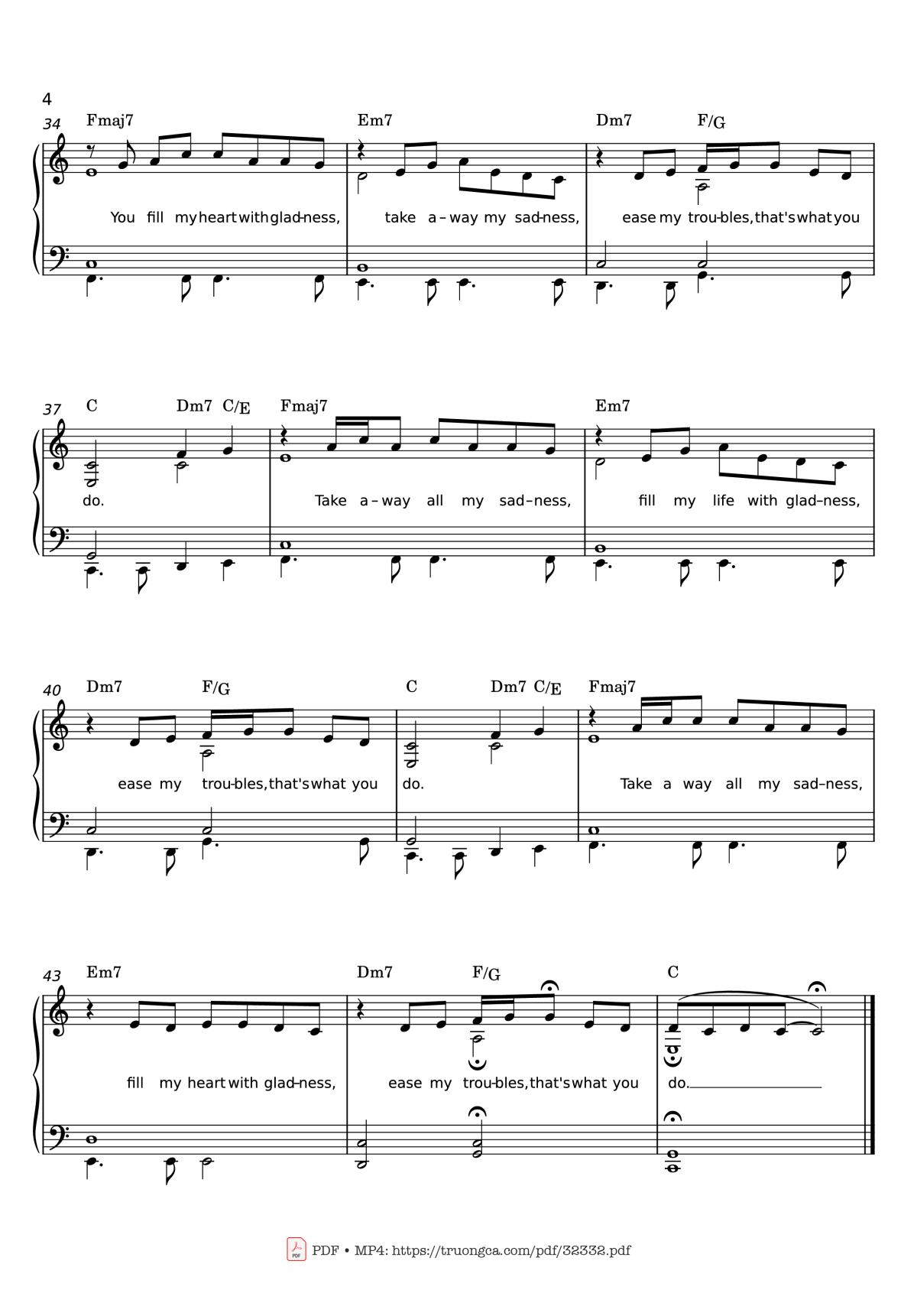 Page 4 of the piano sheet music PDF Piano – Have I told you lately Piano by VAN MORRISON
