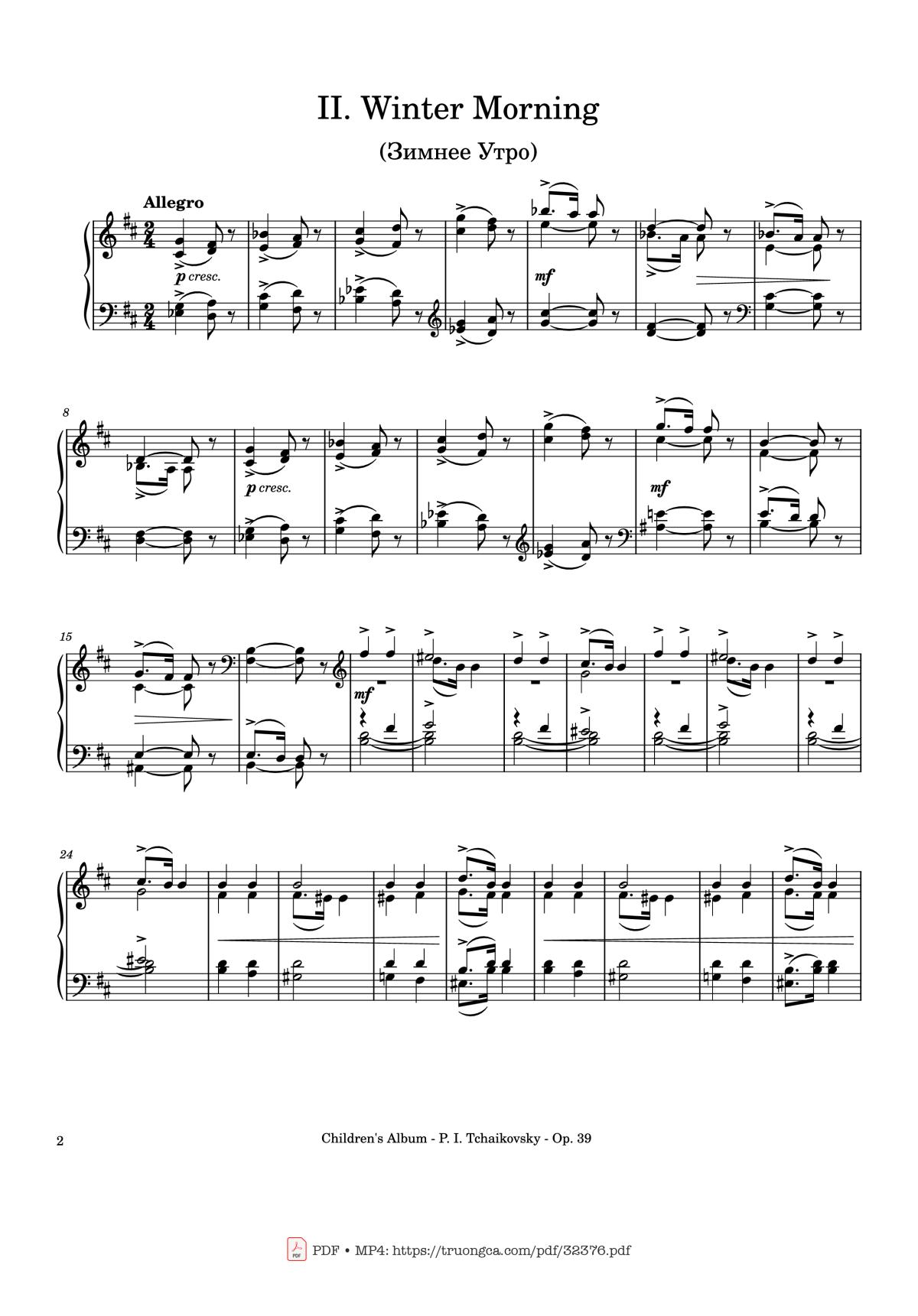 Page 2 of the piano sheet music PDF – Children