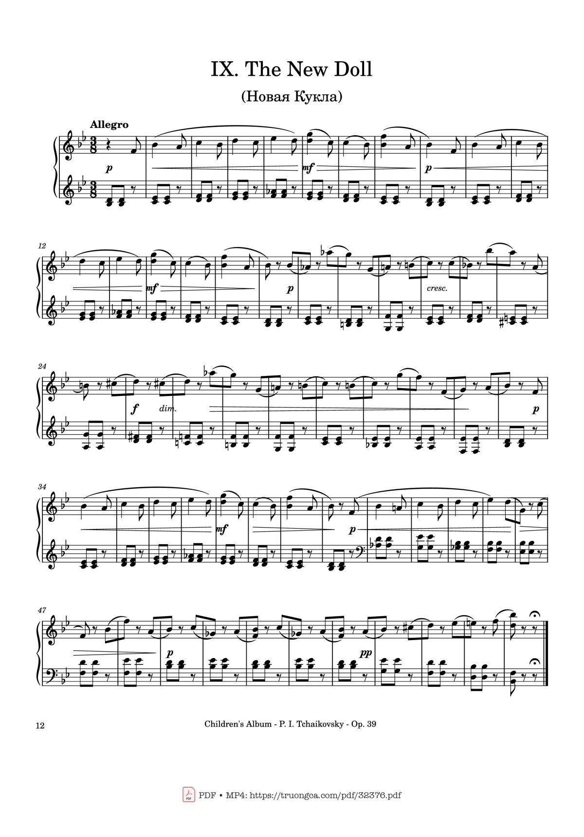 Page 12 of the piano sheet music PDF – Children