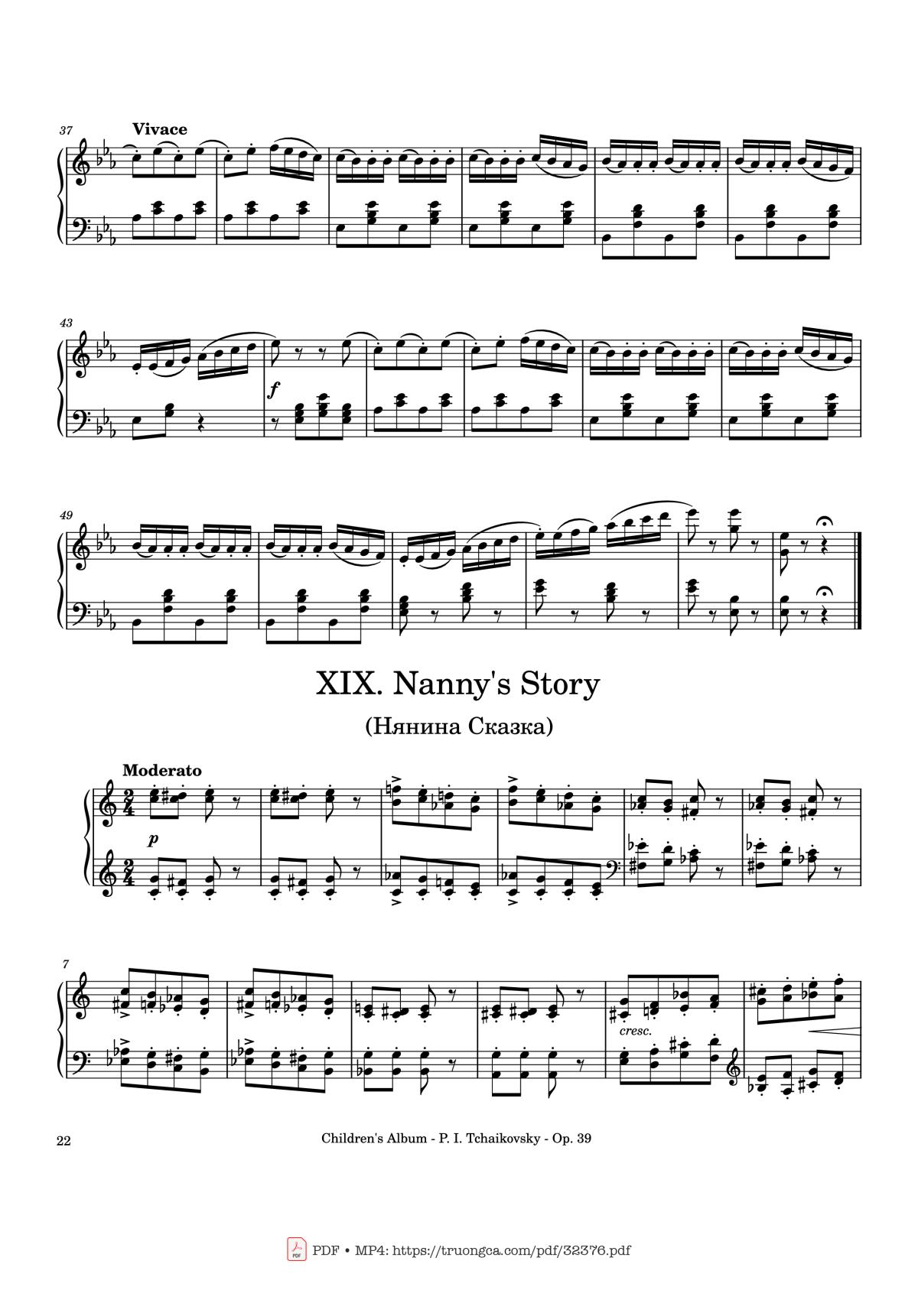 Page 22 of the piano sheet music PDF – Children