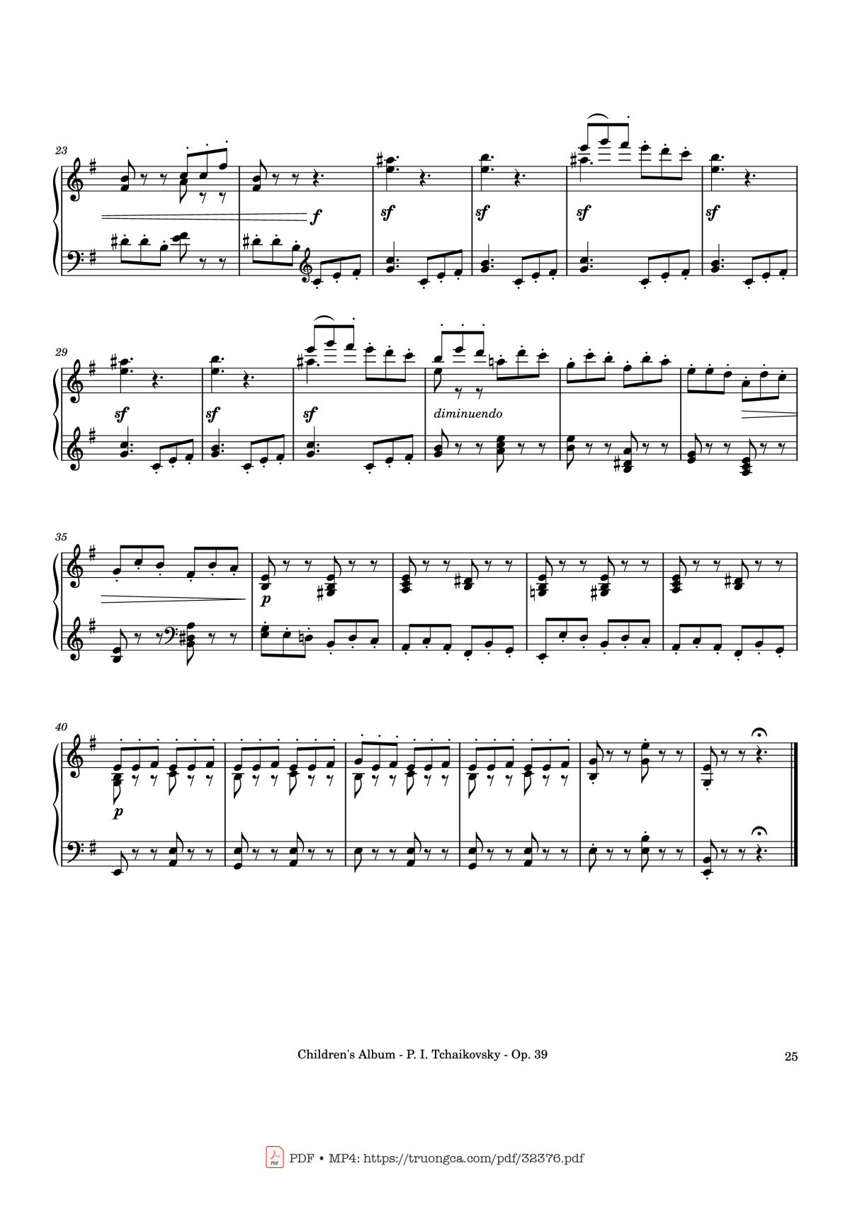 Page 25 of the piano sheet music PDF – Children