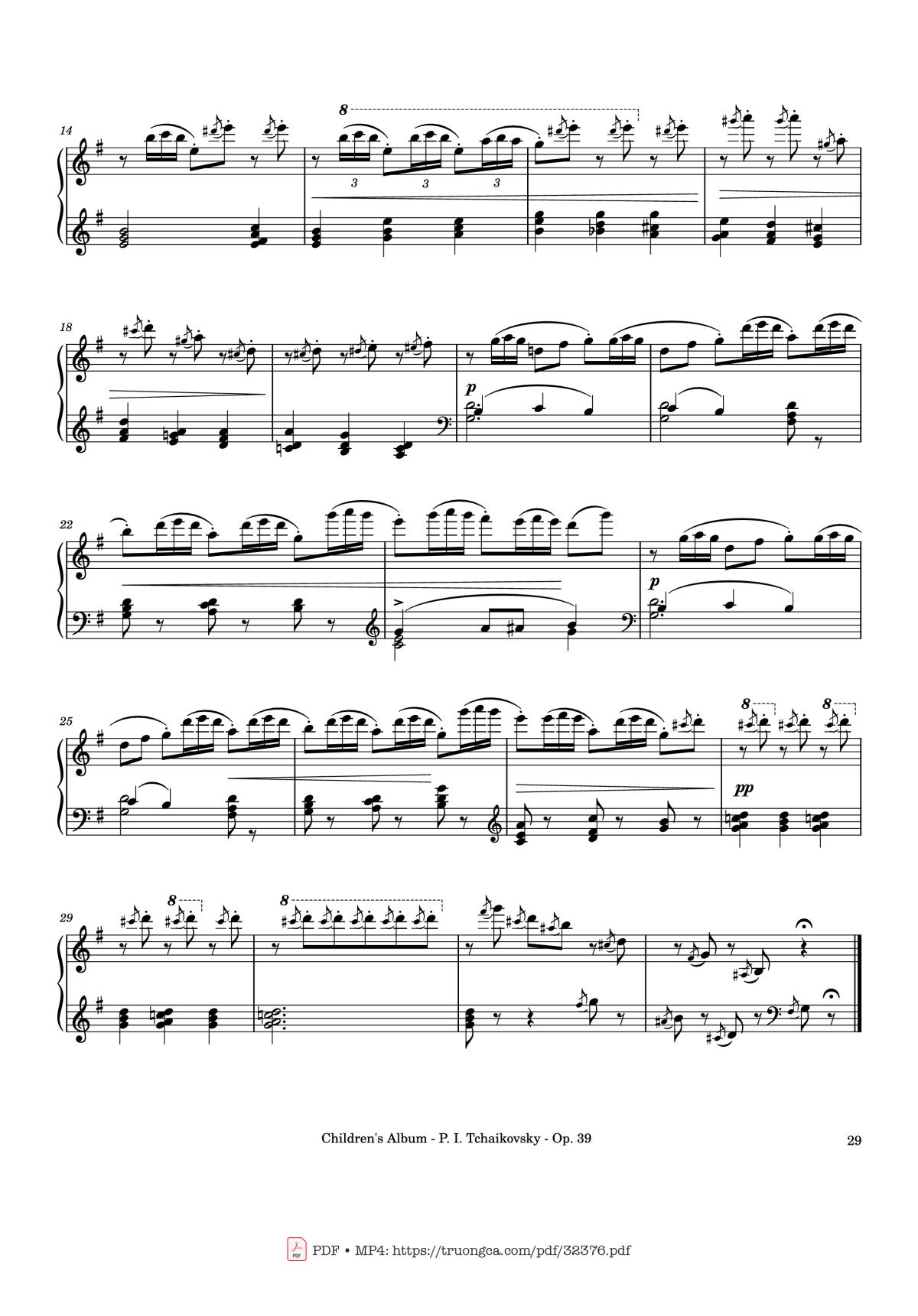 Page 29 of the piano sheet music PDF – Children