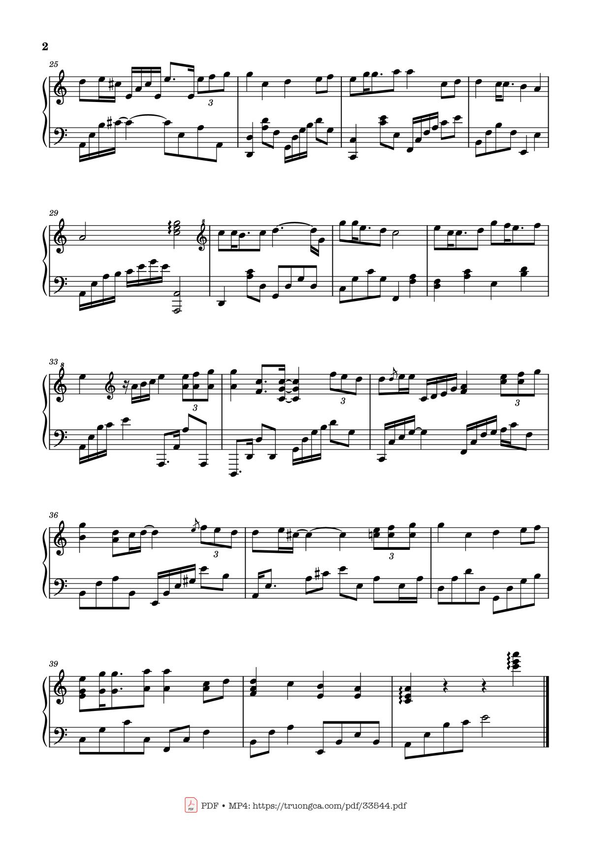 Page 2 of the piano sheet music PDF Piano – Thanh Xuân Piano by Dalab
