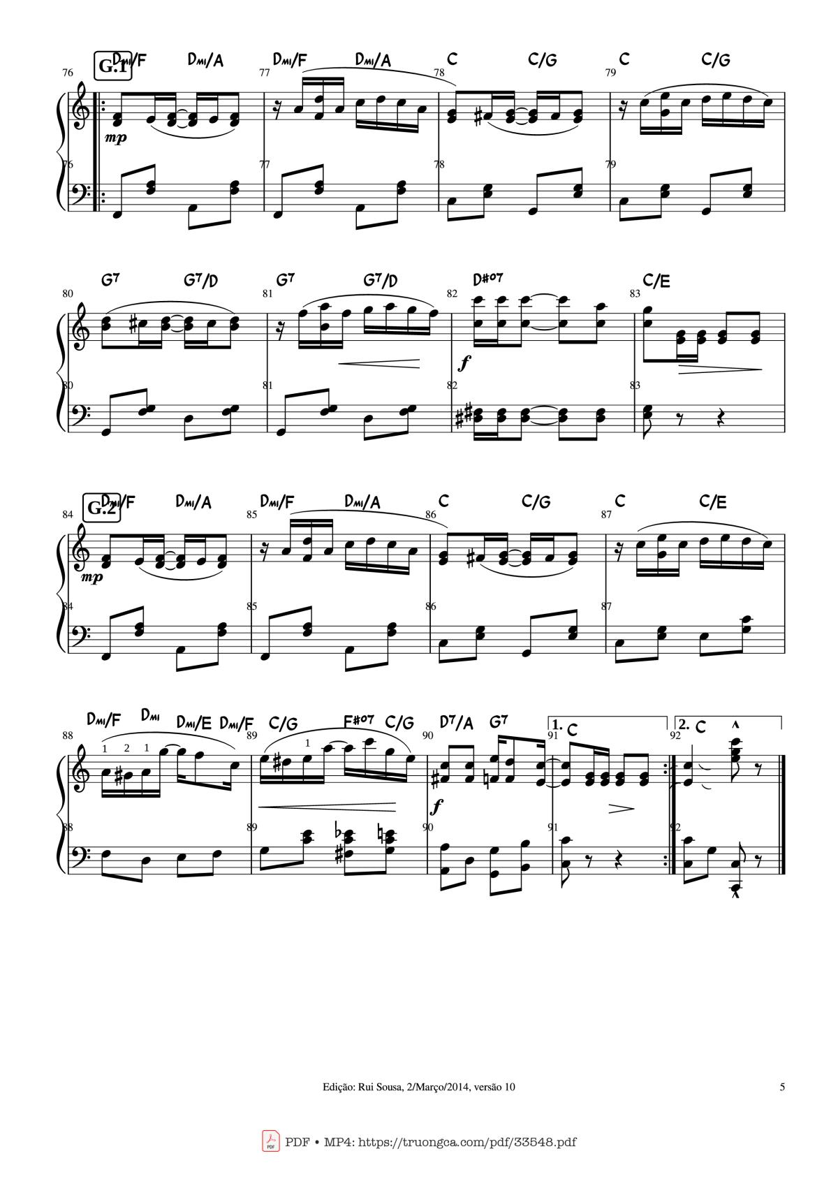 Page 5 of the piano sheet music PDF Piano – The Entertainer (Original Piece Piano) by Scott Joplin