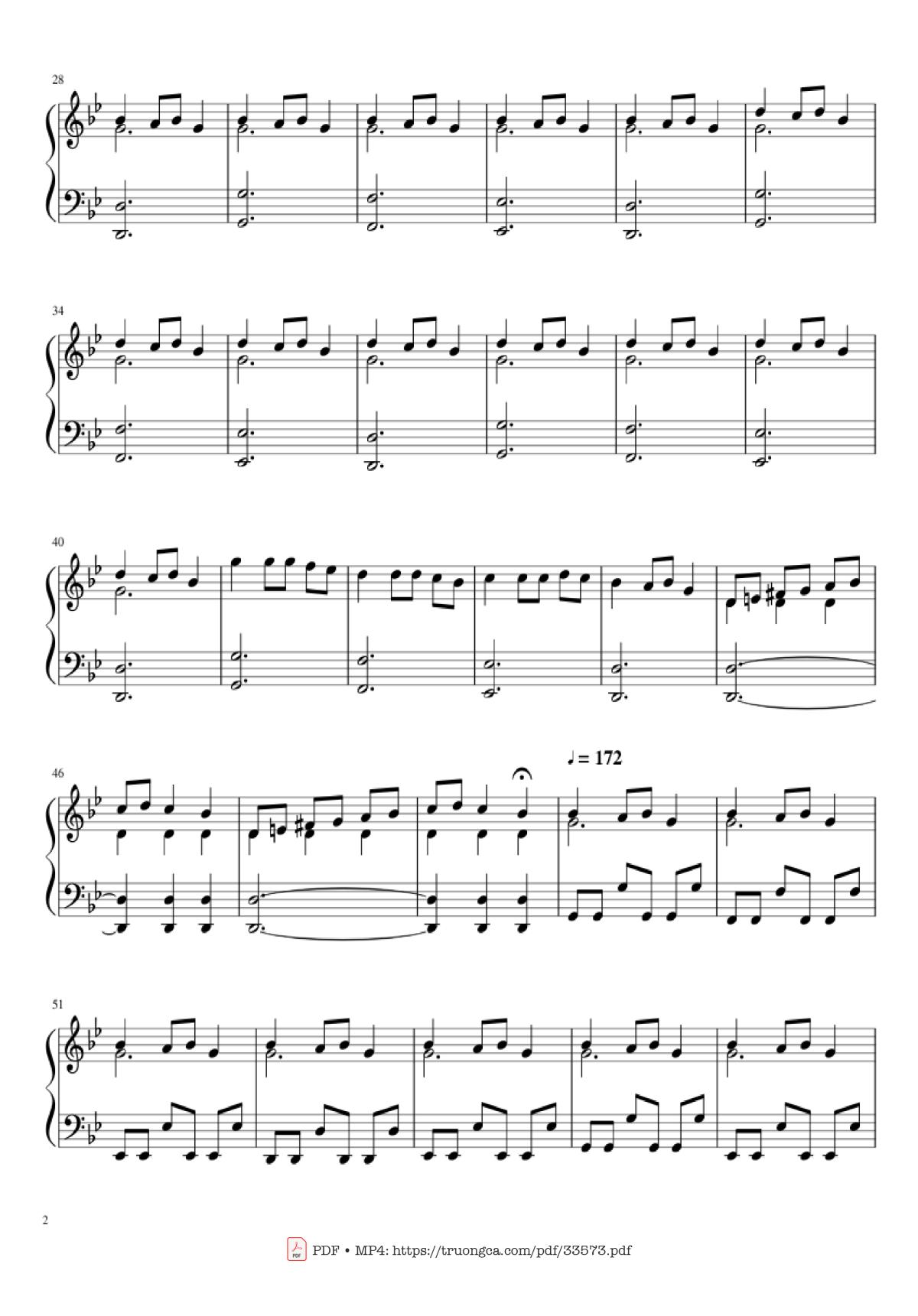 Page 2 of the piano sheet music PDF Piano – Carol of the Bells Christmas Medley Piano by Arr. Xingyu Shui