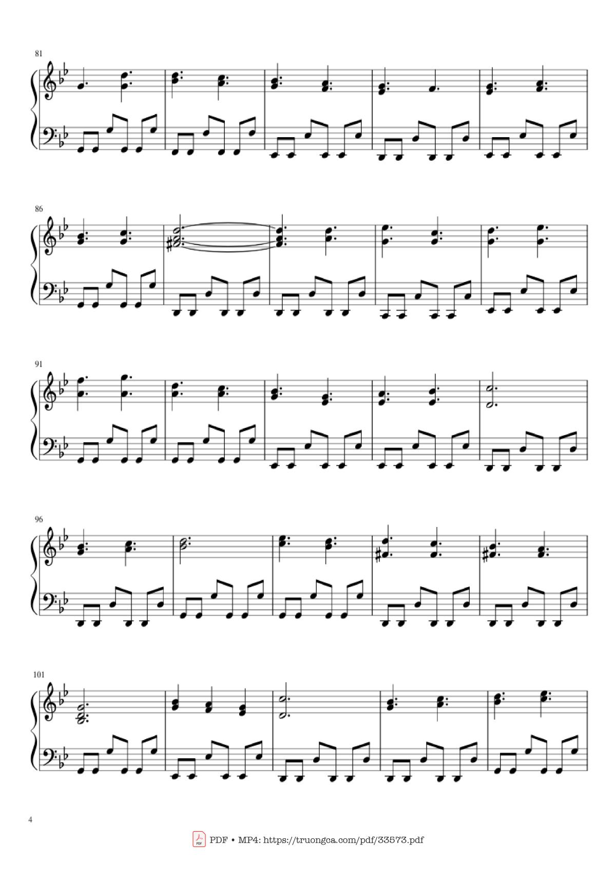Page 4 of the piano sheet music PDF Piano – Carol of the Bells Christmas Medley Piano by Arr. Xingyu Shui