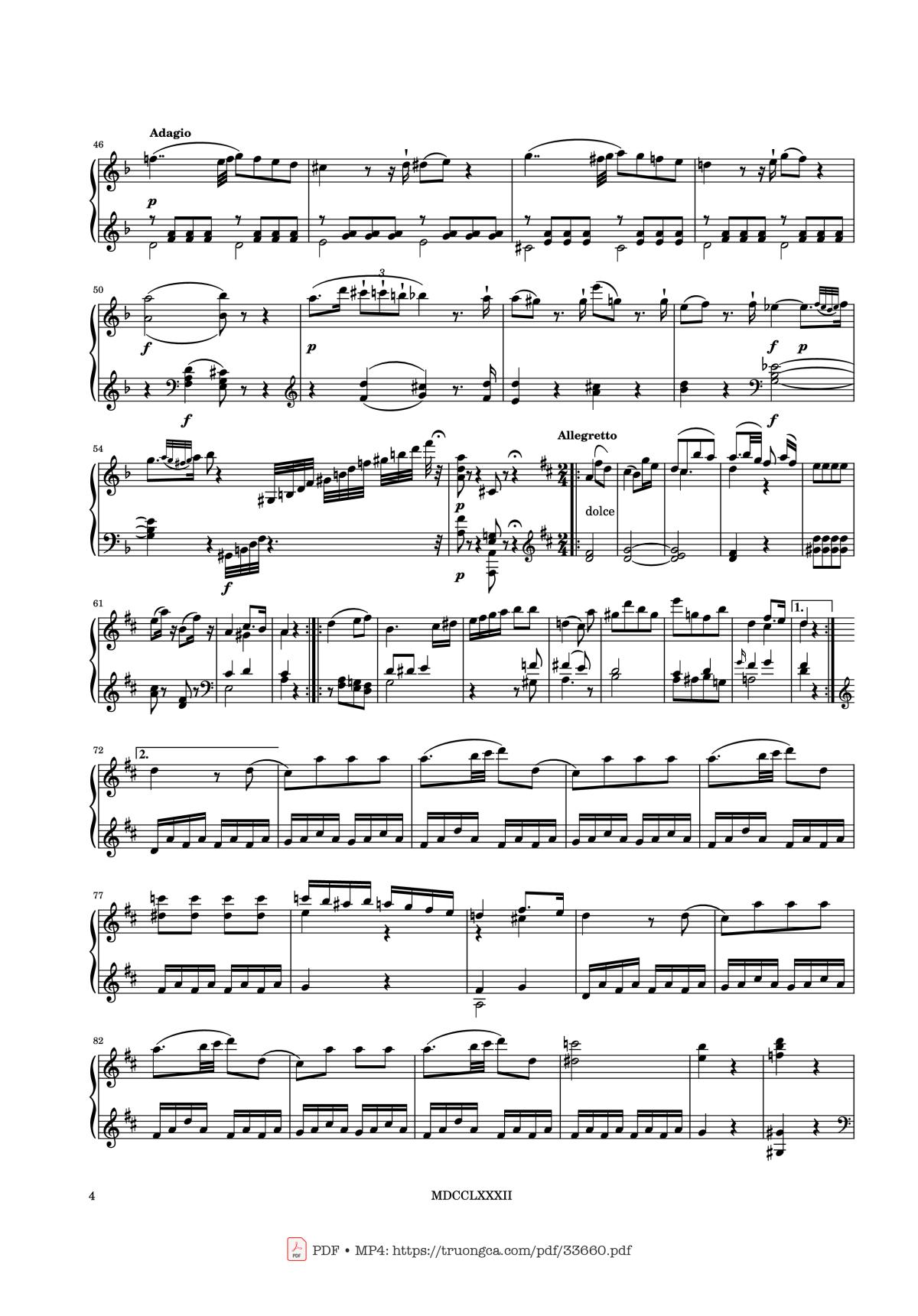 Page 4 of the piano sheet music PDF Piano – Phantasie No. 3 in D Minor K397 Piano by Wolfgang Amadeus Mozart