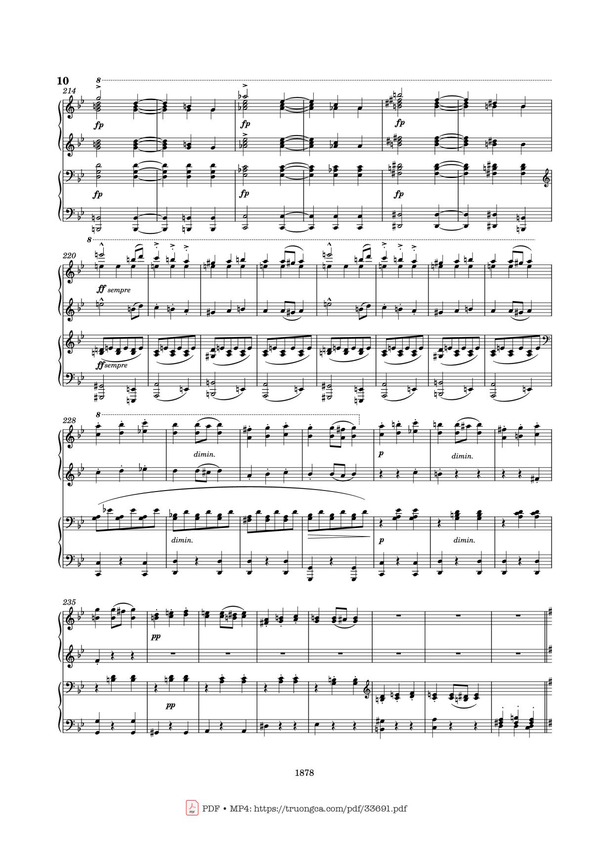 Page 10 of the piano sheet music PDF Piano – Slavonic Dances Op. 46 No. 8 Piano Four Hands by Antonin Leopold Dvorak