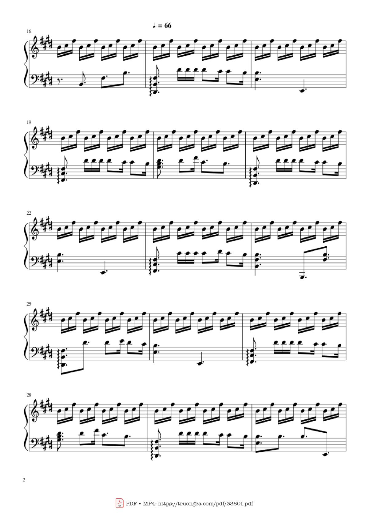 Page 2 of the piano sheet music PDF Piano – Sparkle Kimi no Na wa - (君の名は) piano by Cover by TheIshter Sheets by Bomb & Kou